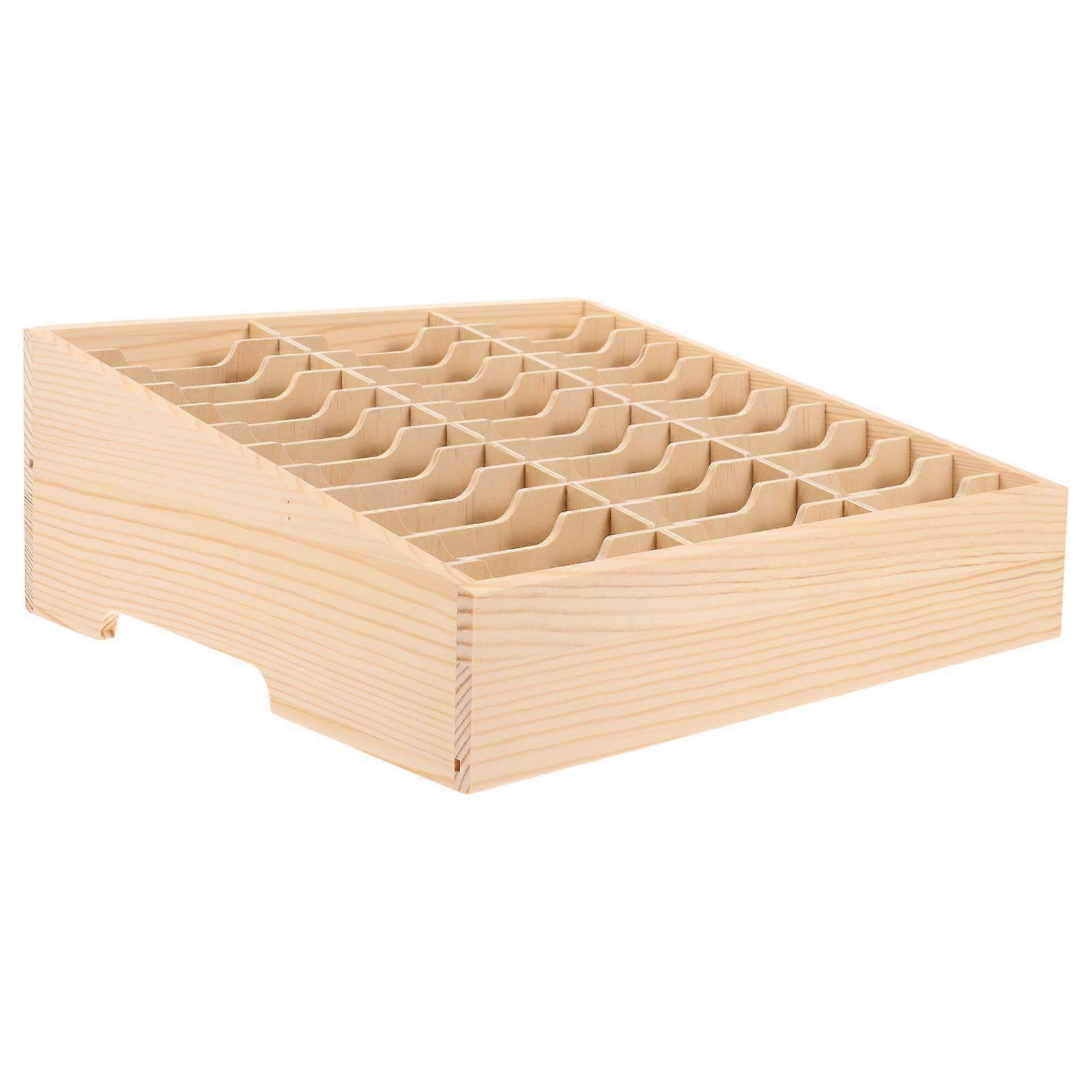 Multi-use Wooden Desktop Storage Box Multi Grids Cell Phone Management Display Case