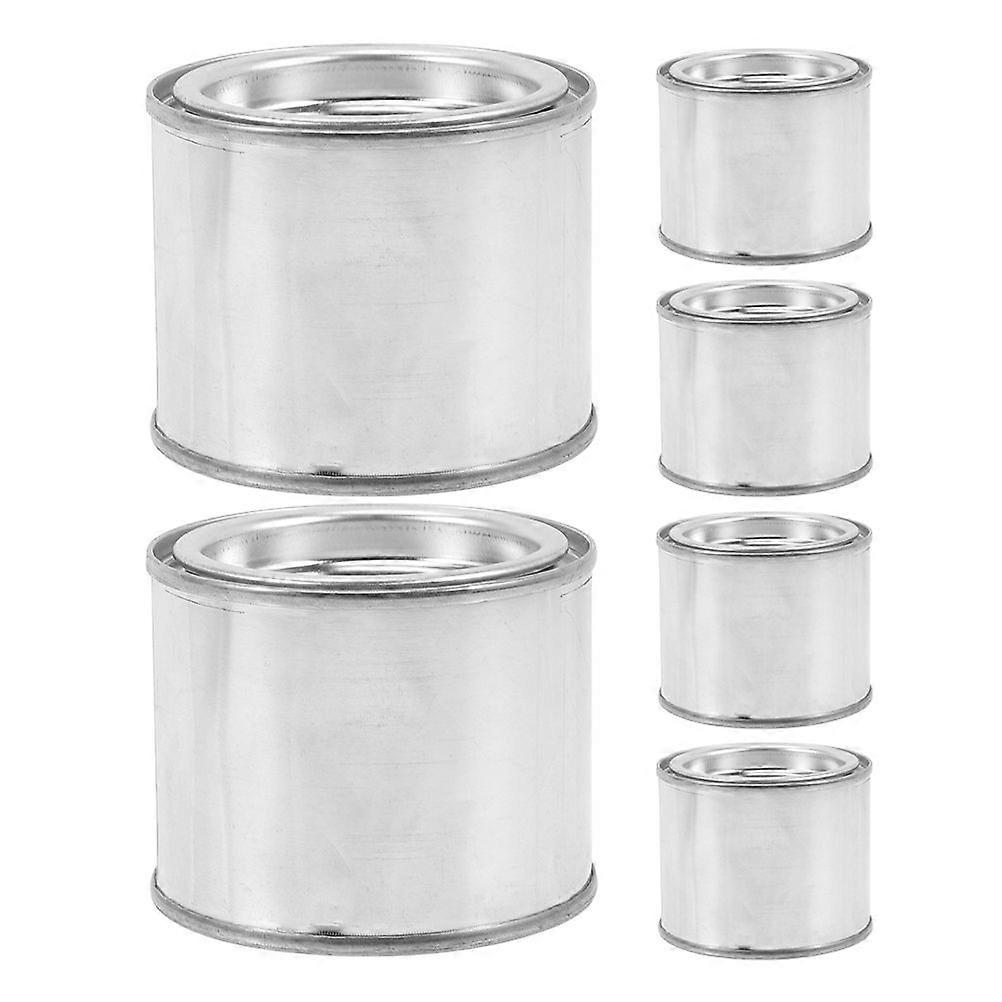 6pcs Empty Metal Paint Cans with Lids for DIY Projects Arts and Crafts Garage Organization Small Round Paint Storage Containers for Leftover Paint Unl