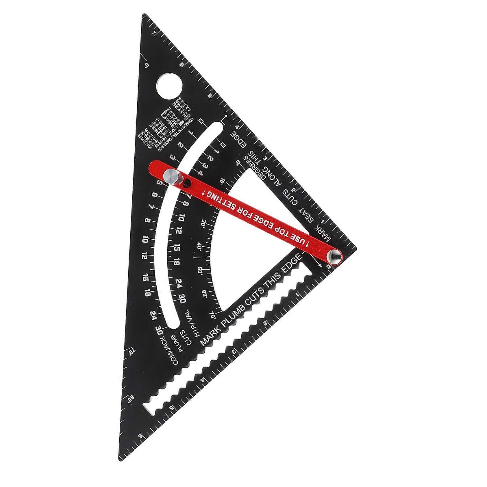 Right Angle Ruler Tool 7-Inch Aluminum Alloy Triangle Ruler Rafter Square for Accurate Carpentry Measurements