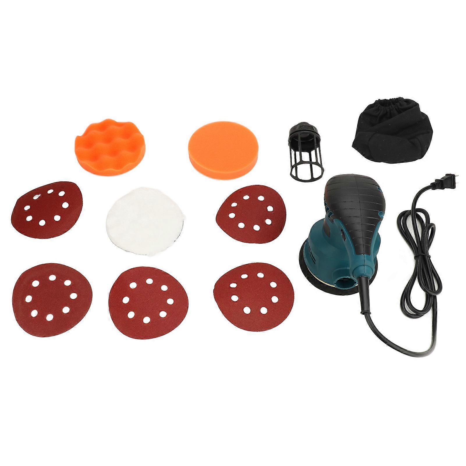 Orbital 5 Inch 6 Variable Speeds Palm Sander with 5 Sandpapers 3 Sponge Pads for Woodworking Furniture