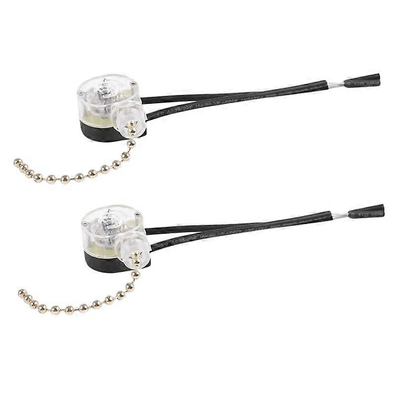 Switch 2X Lighting Ceiling Fan Light Switch Pull W Chain 3A 250VAC 6A 125VAC