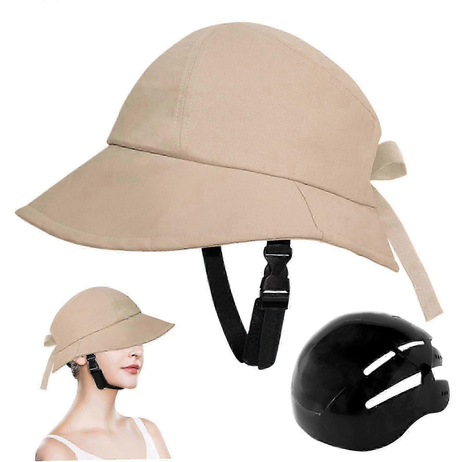 Bicycle Helmet, Sun Hat Wide Brim Uv Bicycle With Adjustable Strap For Women's Unisex Cycling Riding