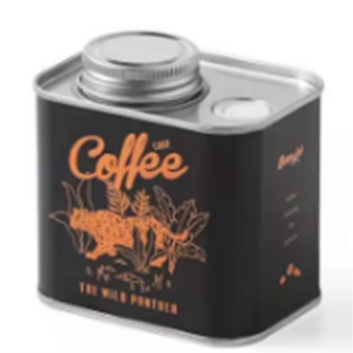 Coffee Bean Sealed Can Storage Fresh Breathing Tin Can Black