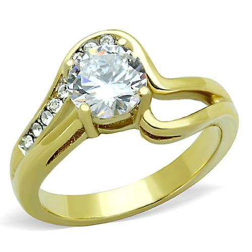Plating Stainless Steel Ring AAA GRD CZ Clear TK1702 for Women Style TK1702