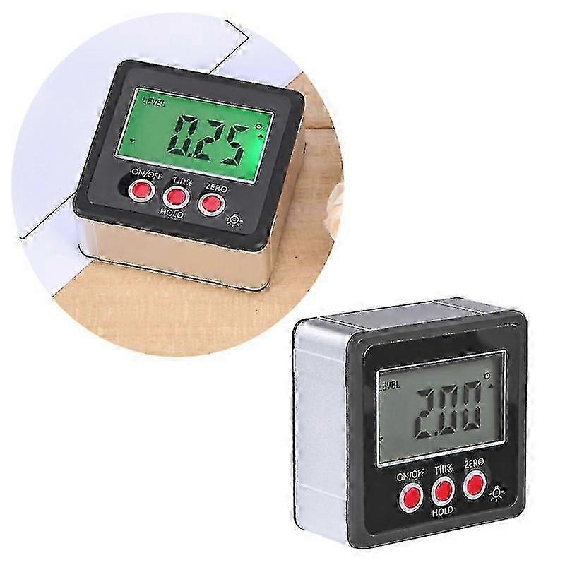 3 Keys Digital Display Inclinometer Inclination Box Goniometer Angle Meter No Battery Included (Grey)
