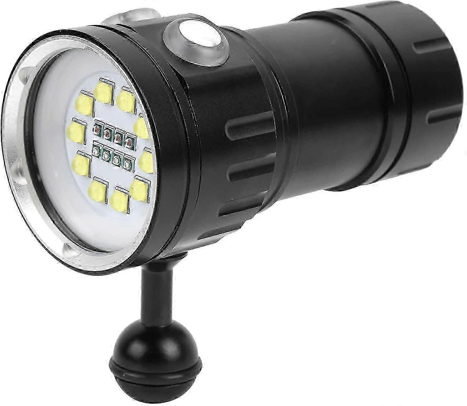 Led Diving Torch, Flashlight Lightweight Portable Long Service Life For Diving For DiverBlack