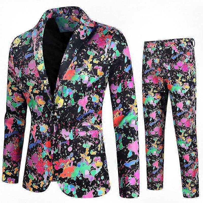 Men's Slim Fit 3 Piece Suit Set Single Button Casual Blazer with Vest and Trousers