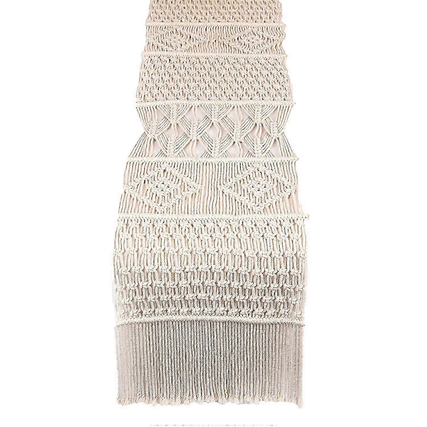 Macrame Table Runner, Boho Wedding Table Decor, Handwoven Vintage Farmhouse Bohemian Dining Room St