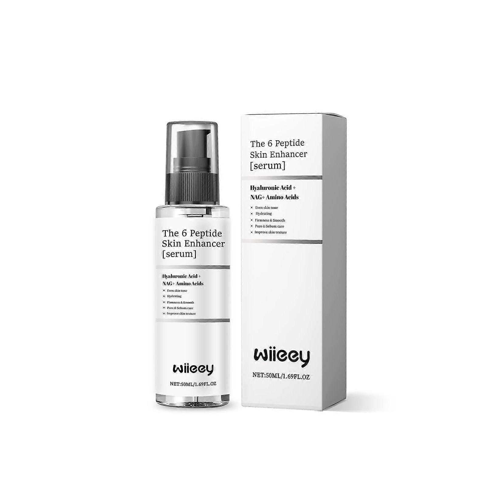 The 6 Peptide Skin Booster Serum, Repairing Serum with Hyaluronic Acid, Reduces Fine Lines & Wrinkles, Soothes Skin, Skin Renewal Boosting Facial Esse