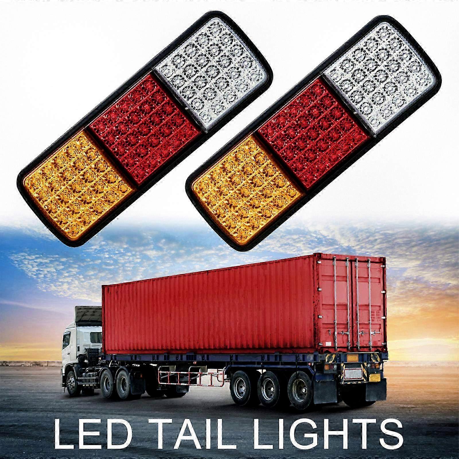 2Pcs Truck Tail Lights 12V Durable ABS Shell Designed for Easy Installation on Trailers and Trucks