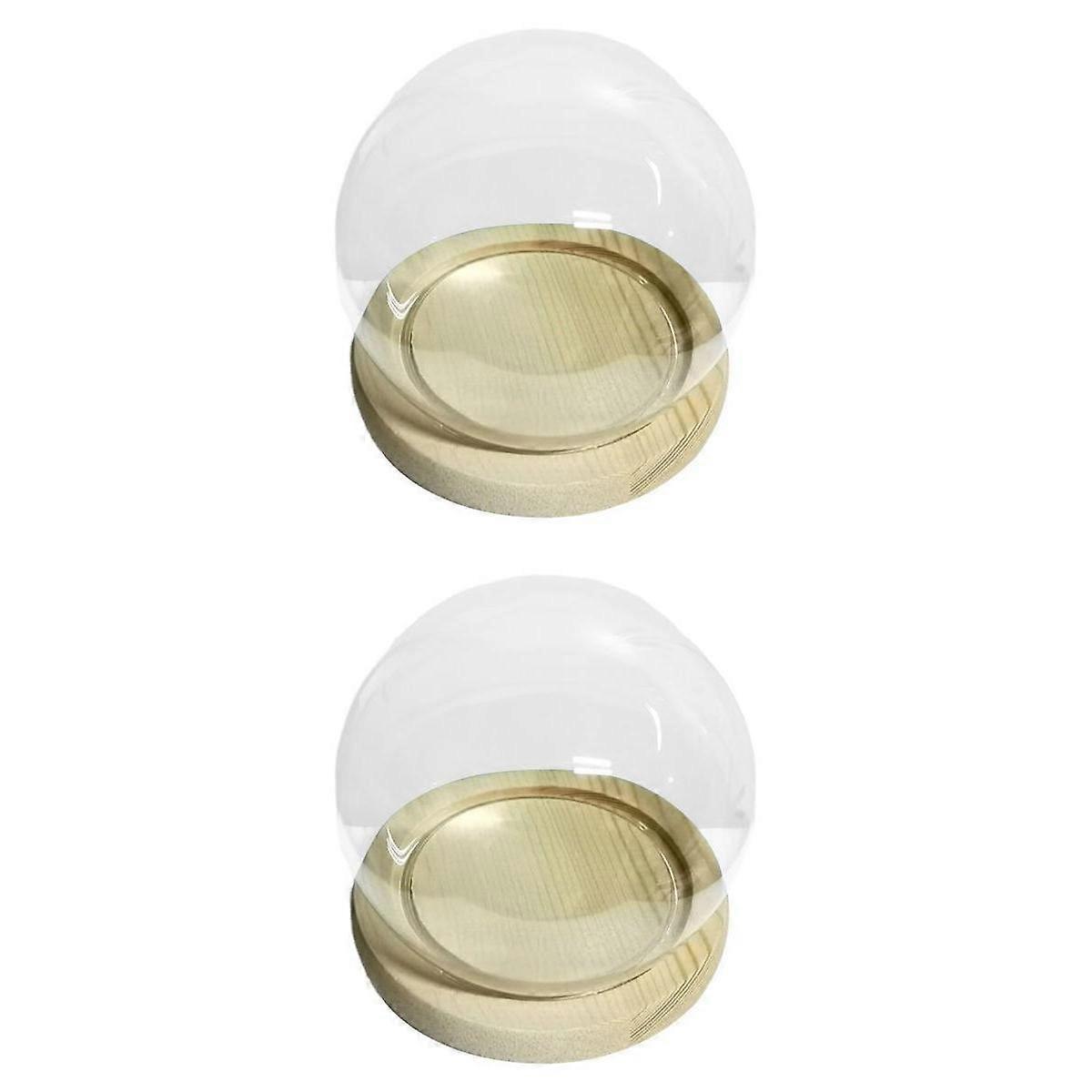 2x Clear Cloche Container Plant Fairy Lights Medals Dollhouse