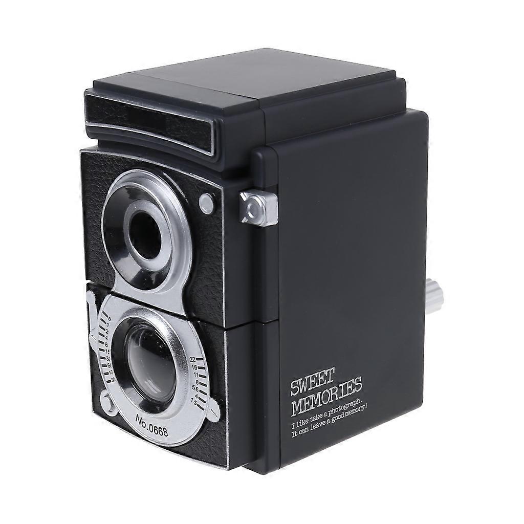 Retro Vintage Camera Style Pencil Sharpener Mechanical Manual Hand Cranking Stat  Black