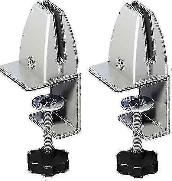 2 Pcs Office Desk Divider Clamp Bracket, Sneeze Guard Screen Partition Clip Stand