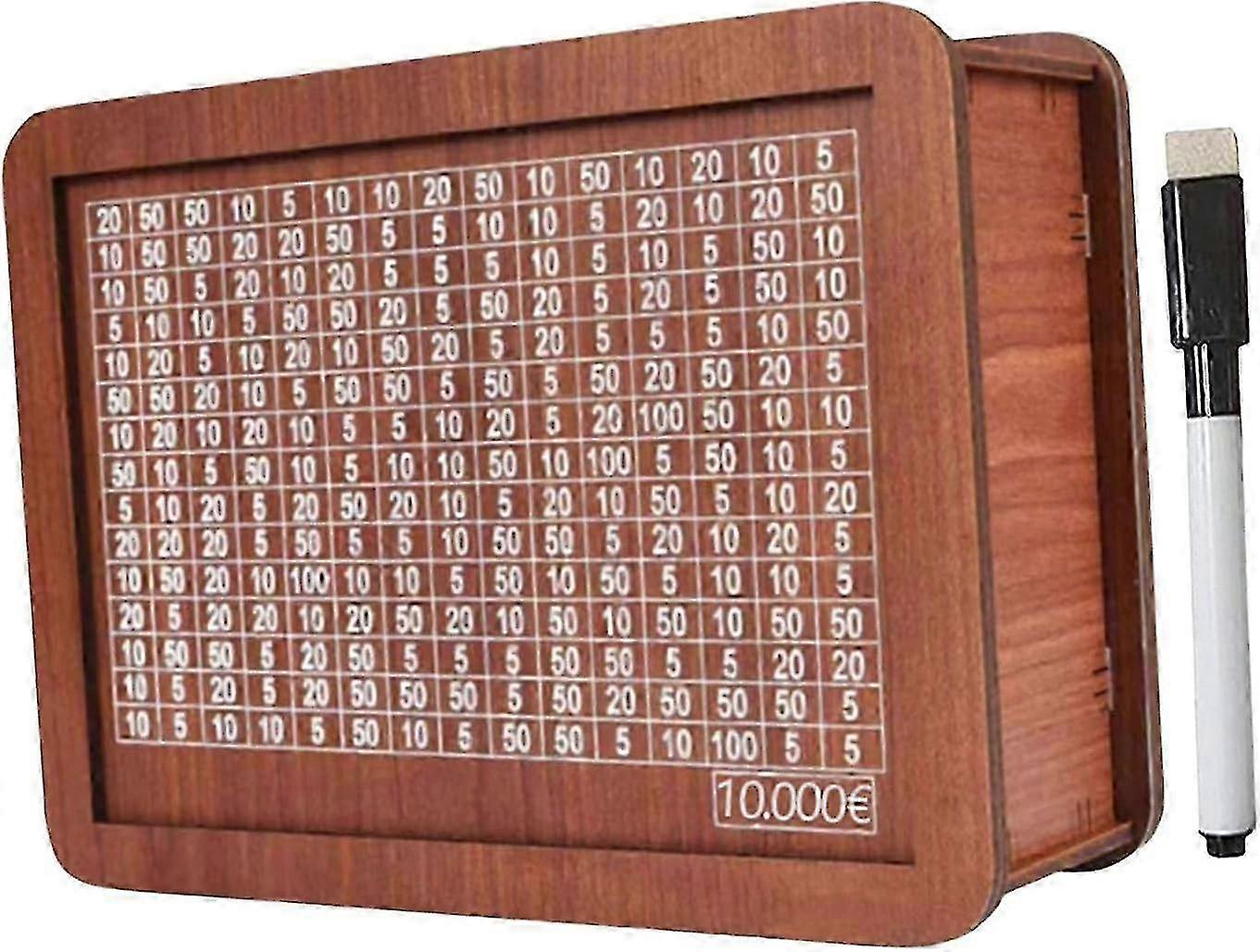 Wooden money box with money and numbers with counter crafts portable storage case money saving box p