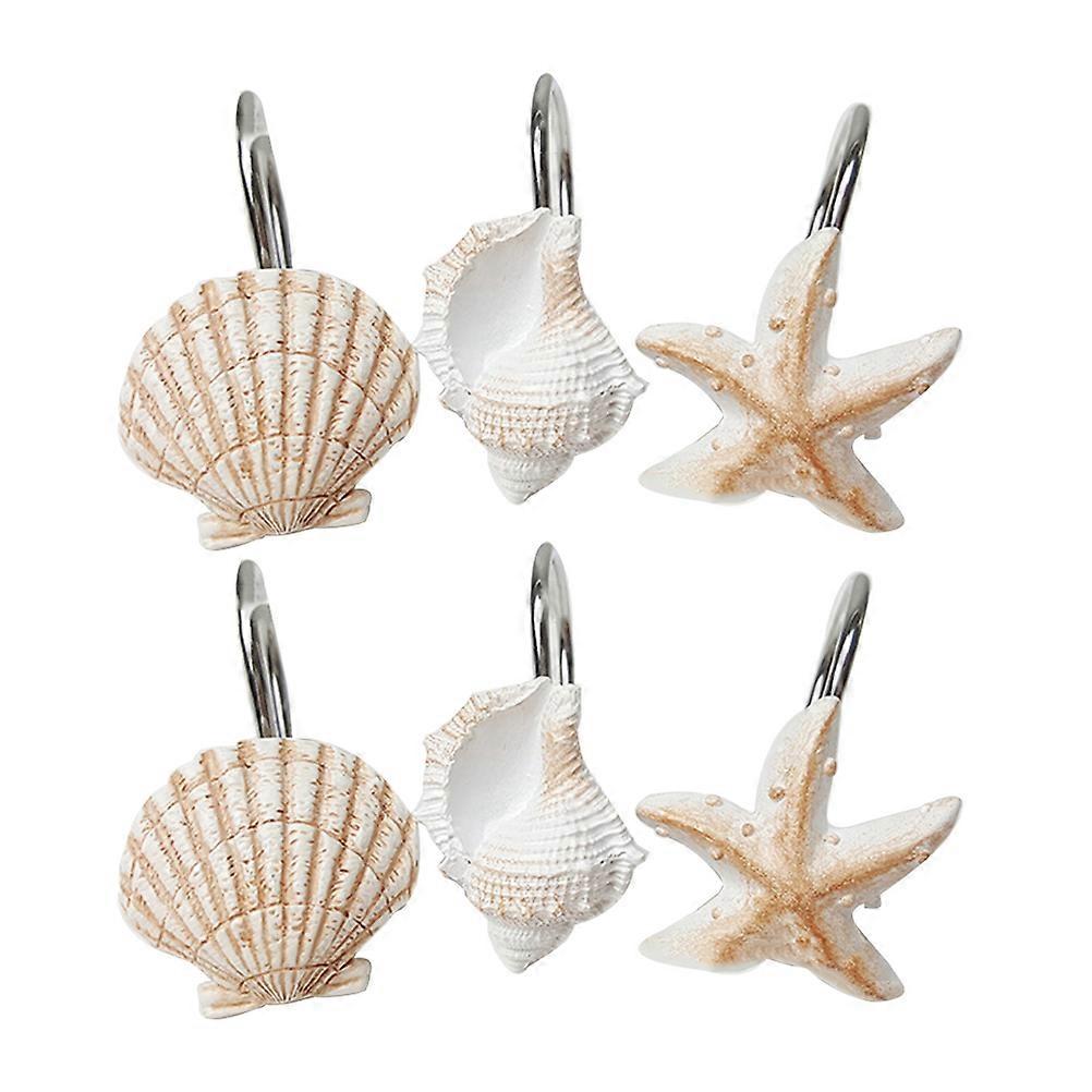 Stylish Shower Hooks with Conch Details, Functional and Aesthetic, Easy Setup