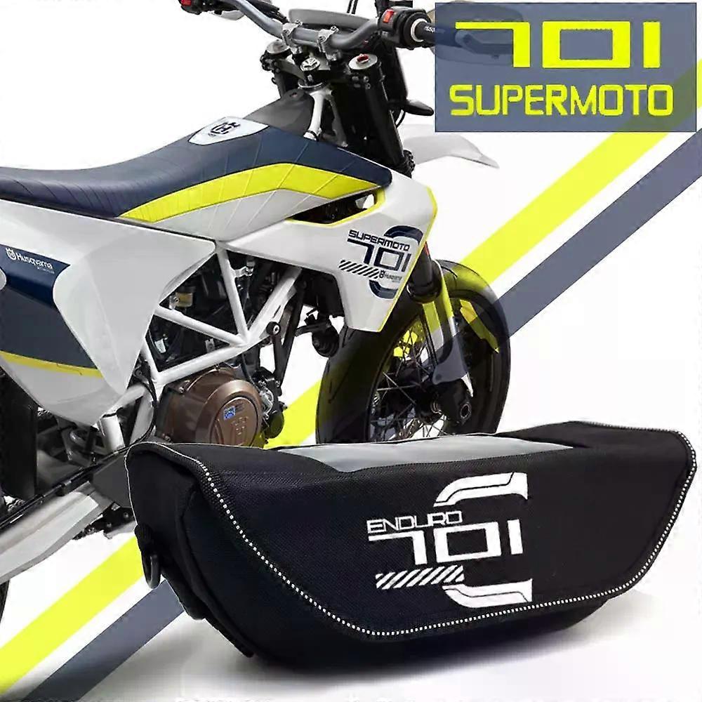701 SUPERMOTO 701 ENDUROオートバイ防水および防塵ハンドルバー収納バッグ-ブラック