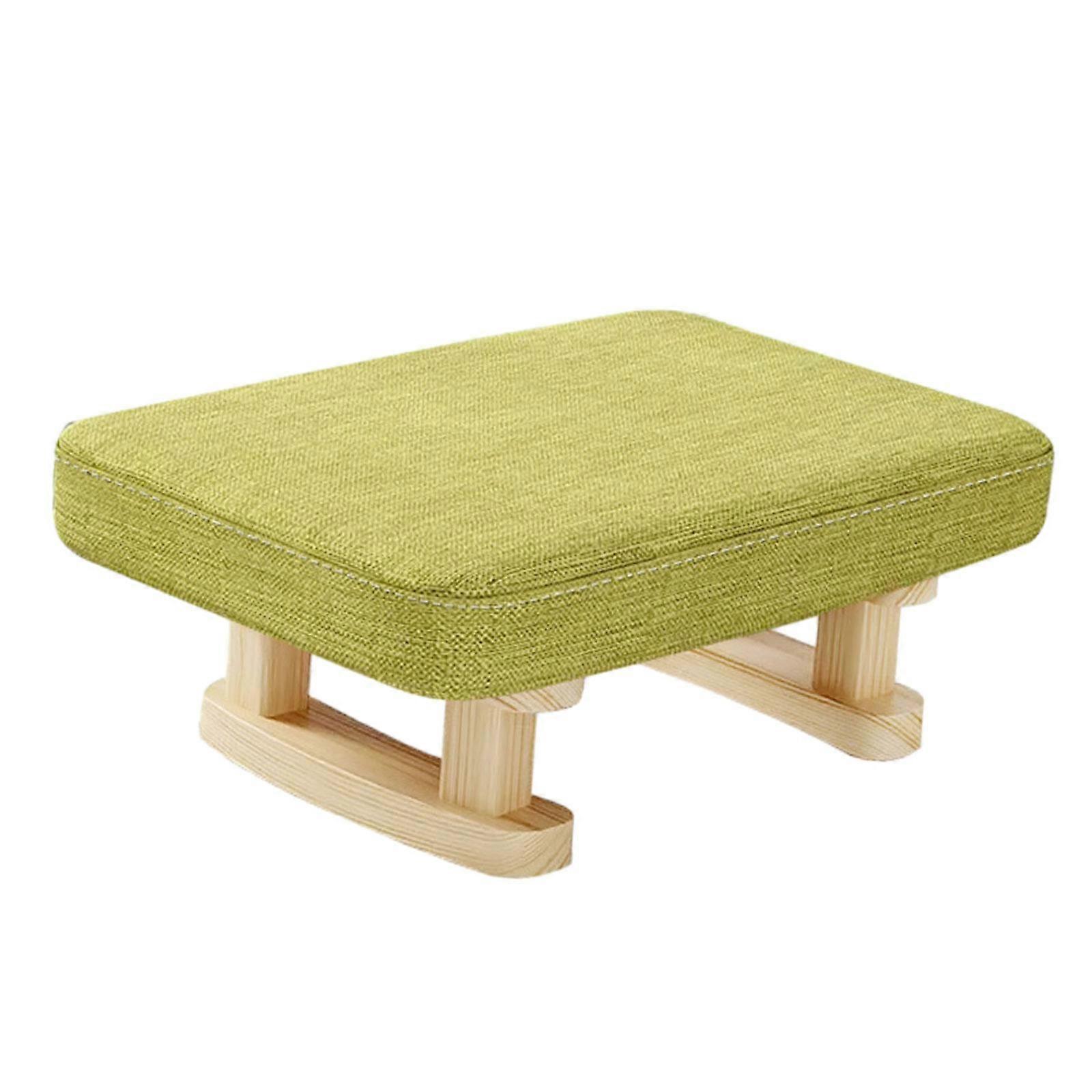Kleiner Fußhocker Fußstütze mit Holzbeinen Weiches Rechteck Kurzer Tritthocker Klein