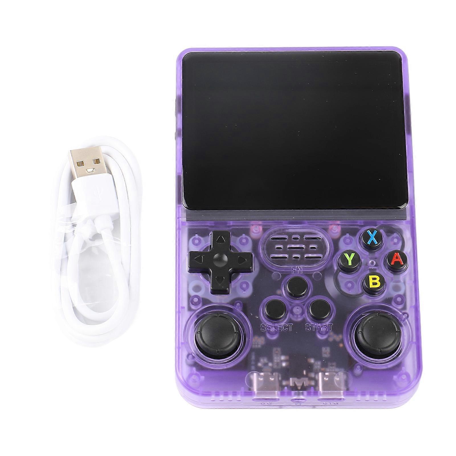 Retro Gaming Console with 3.5" HD Screen, Dual Systems, and 3500mAh Battery - Purple