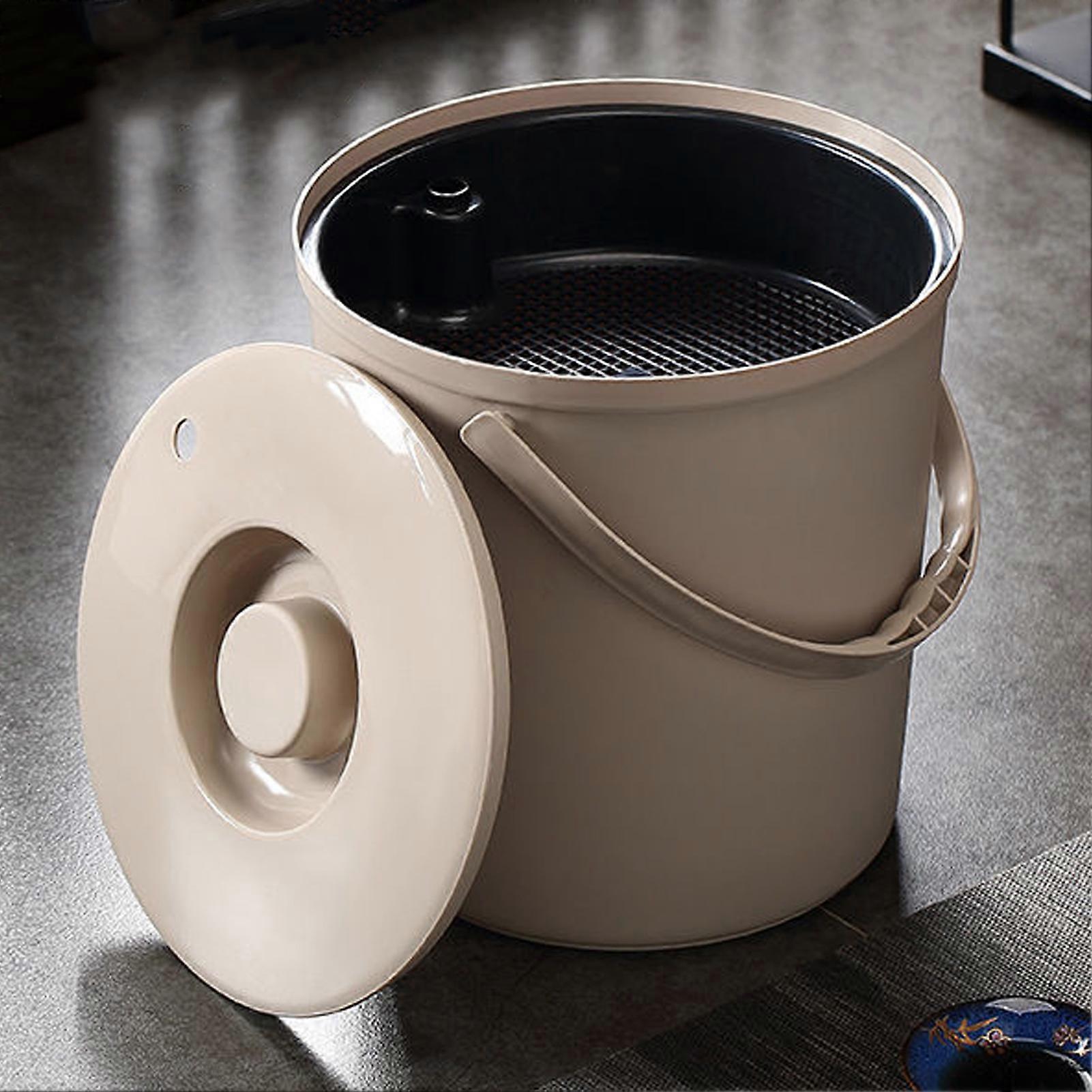 Tea Residue Bucket Container PP Multifunctional Tea Garbage Can Desktop Trash Can for Home Office
