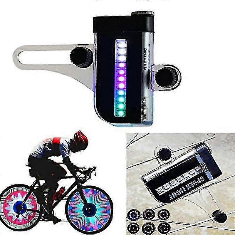 14 LED Color Motorcycle and Bicycle Wheel Signal Light Tire Spoke Light with 30 Patterns, Accessories Compatible with Various Brands