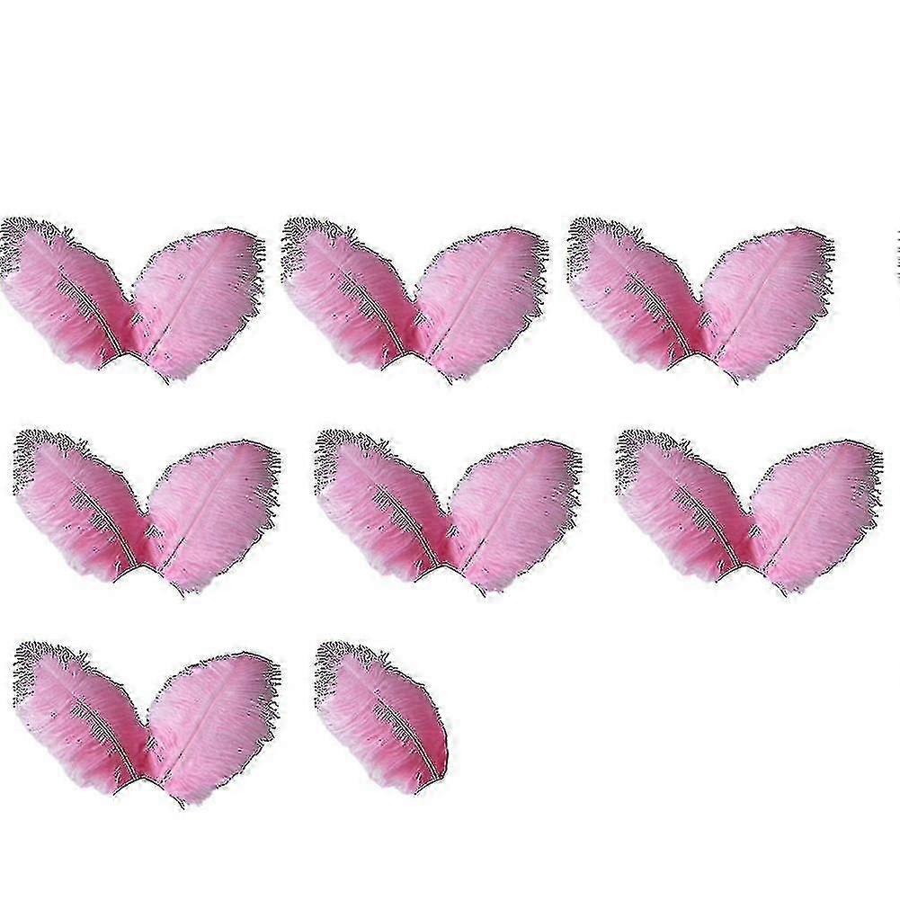 15個ピンクのダチョウの羽、結婚式の装飾&衣類アクセサリー用