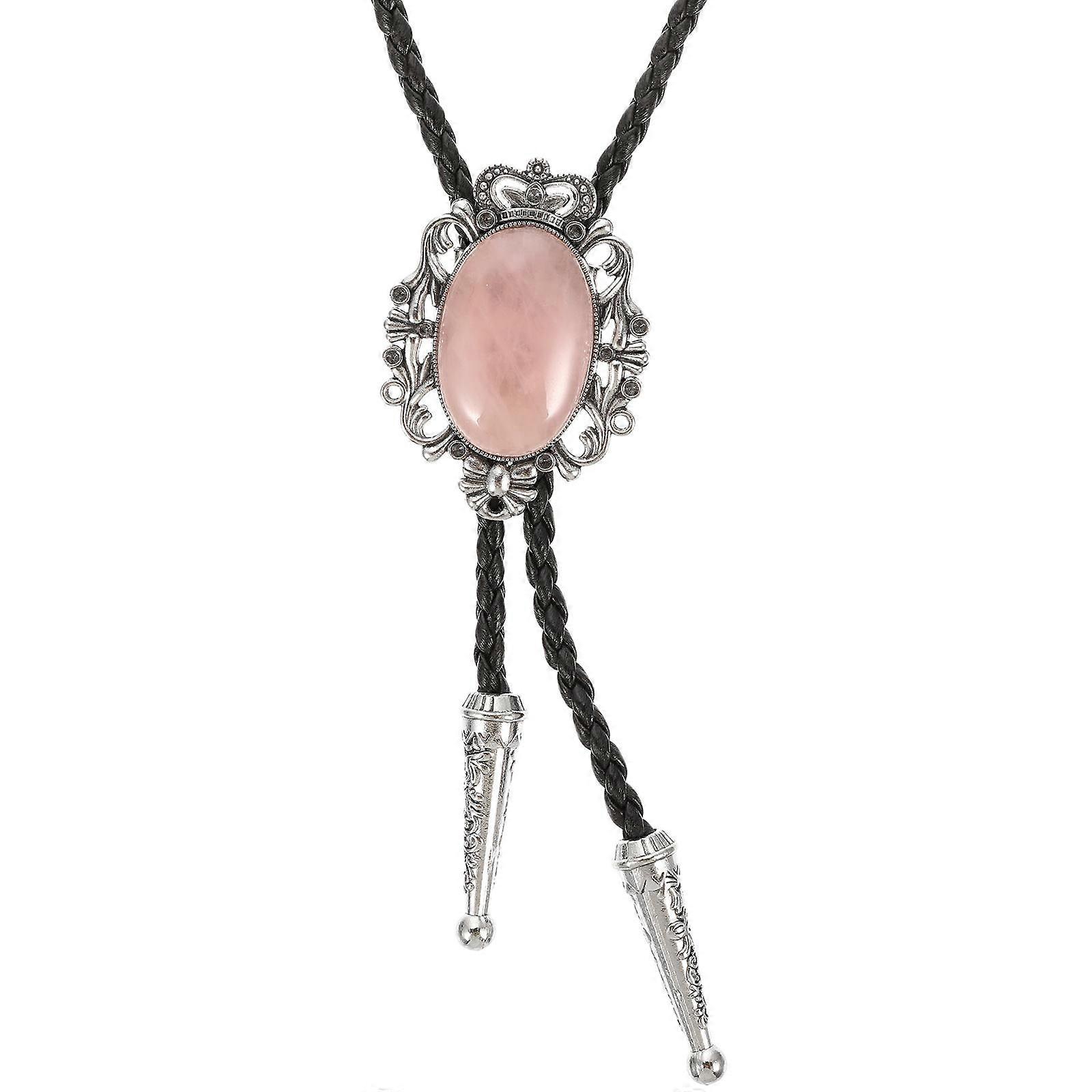 Western Bolo Tie with Agate Ornament Enhancing Drape and Sophistication