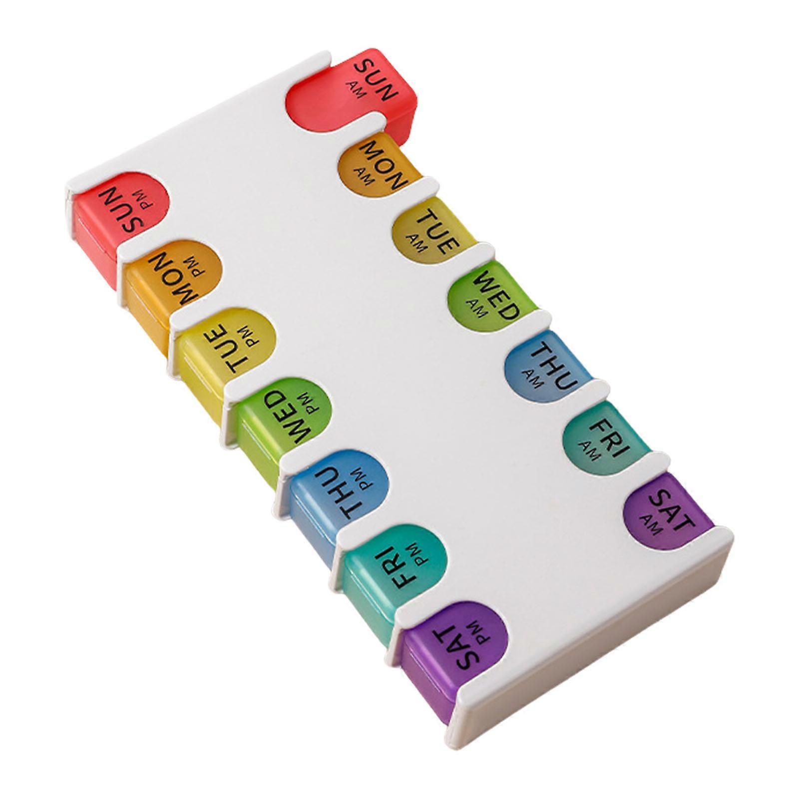 Travel Pills Organizer,Large Compartments Portable Pills Case,Clear Empty Pills Box Portable Medicine Vitamin Container Multicolor