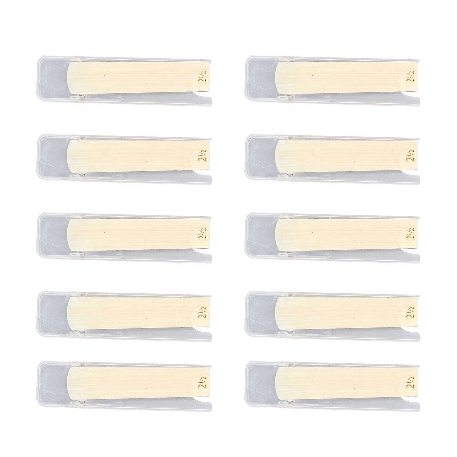 10PCS Tenor Soprano Saxophone Reeds Stable Sound Excellent Response Traditional Sax Reeds Strength 2.5