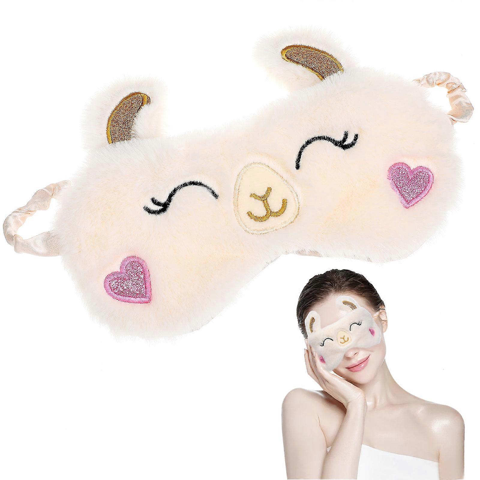 Alpaca Design Blackout Eye Mask Comfortable Sleep Eye Cover Lightproof Blindfold for Travel Meditation Elegant Plush Material Restful Sleep