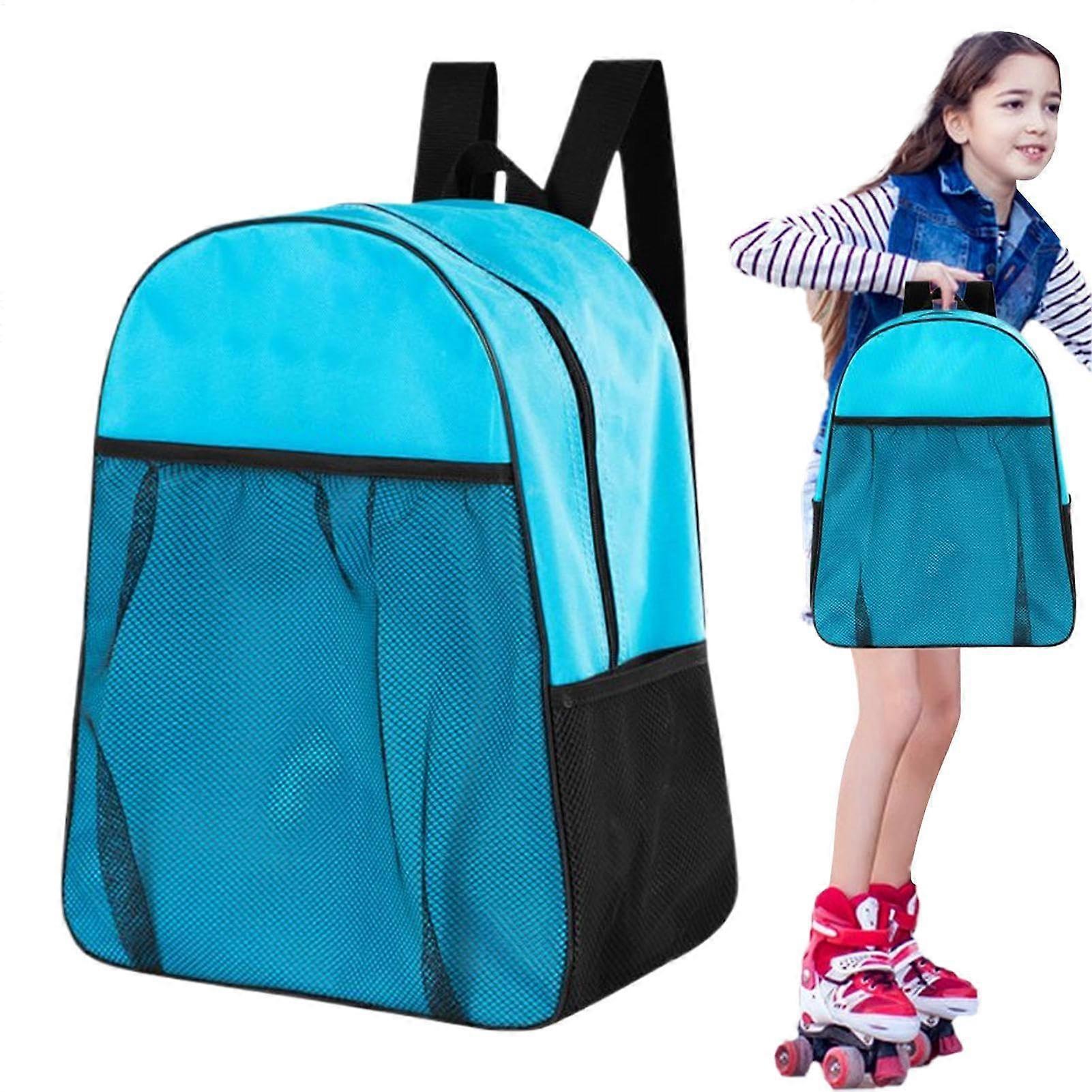Skate Backpack for , Running Storage Backpack  Comfortable Case, Multifunctional Sports Backpack Blue
