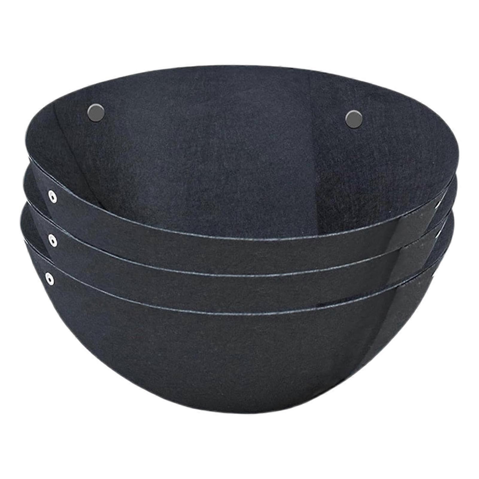 3 Pack Round Hanging Basket Liners Non-Woven Fabric Planter Inserts for Garden Window Boxes 14-16 Inch