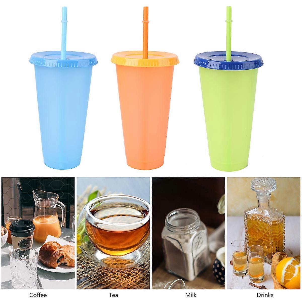 Changing Color Cups Environmental Friendly Cups Creative Design Daily Use 17.5X10CM PP Material 5Set
