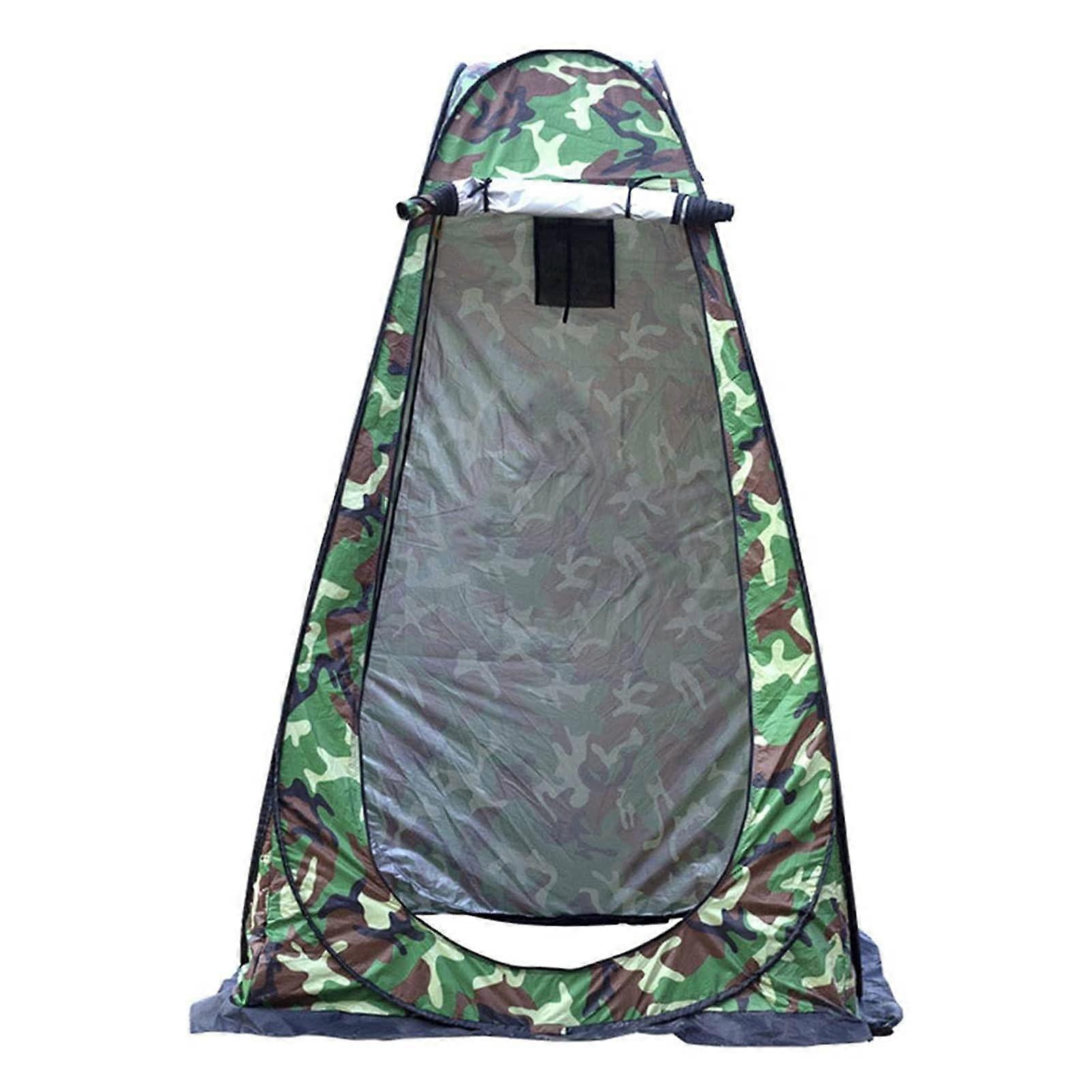 Camping Shower Tent Pop-Up Portable Waterproof Privacy Shelter For Outdoor Use Camouflage Blue