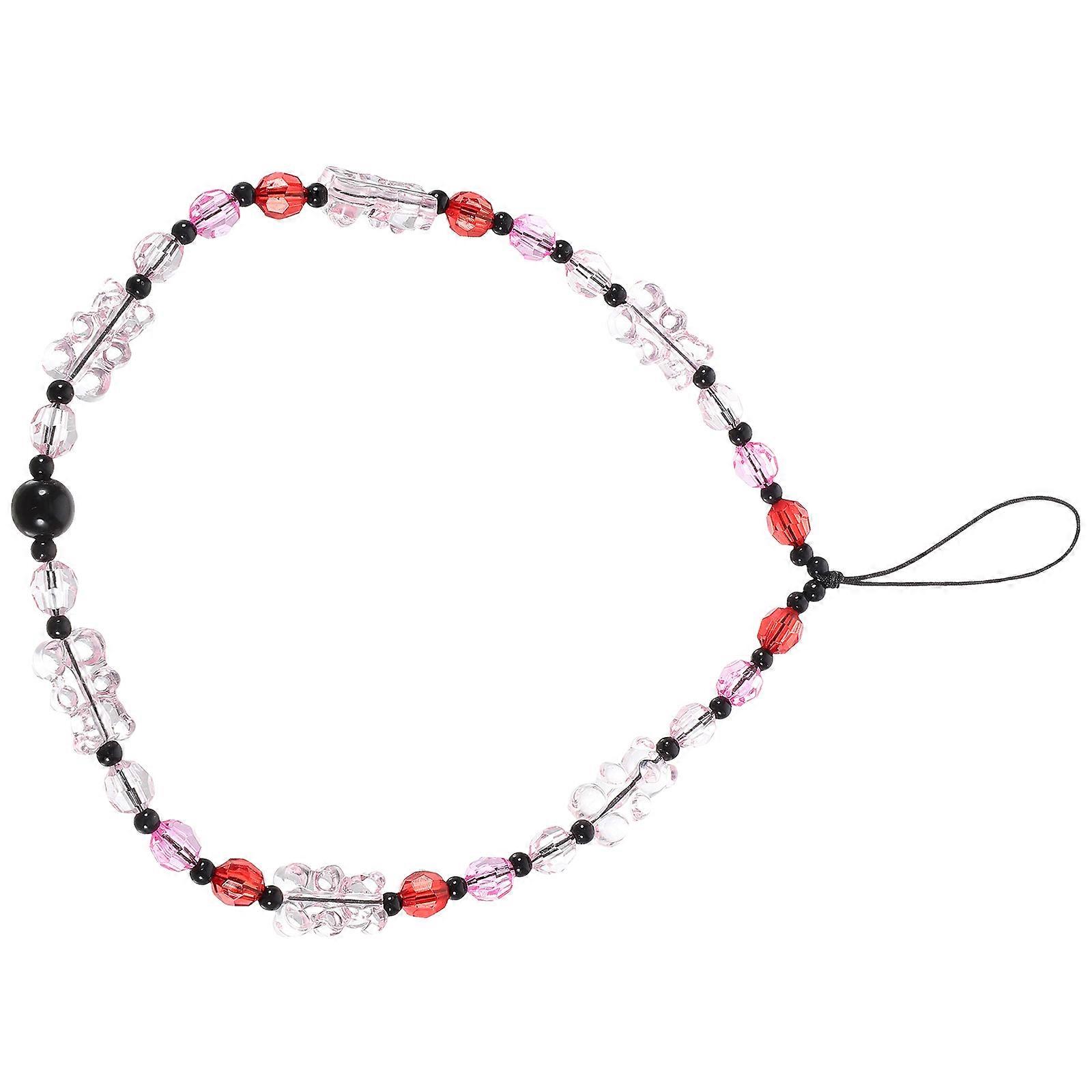 Chic Heart Shaped Phone Lanyard Crystal Material Phone Decoration For Women 1Set