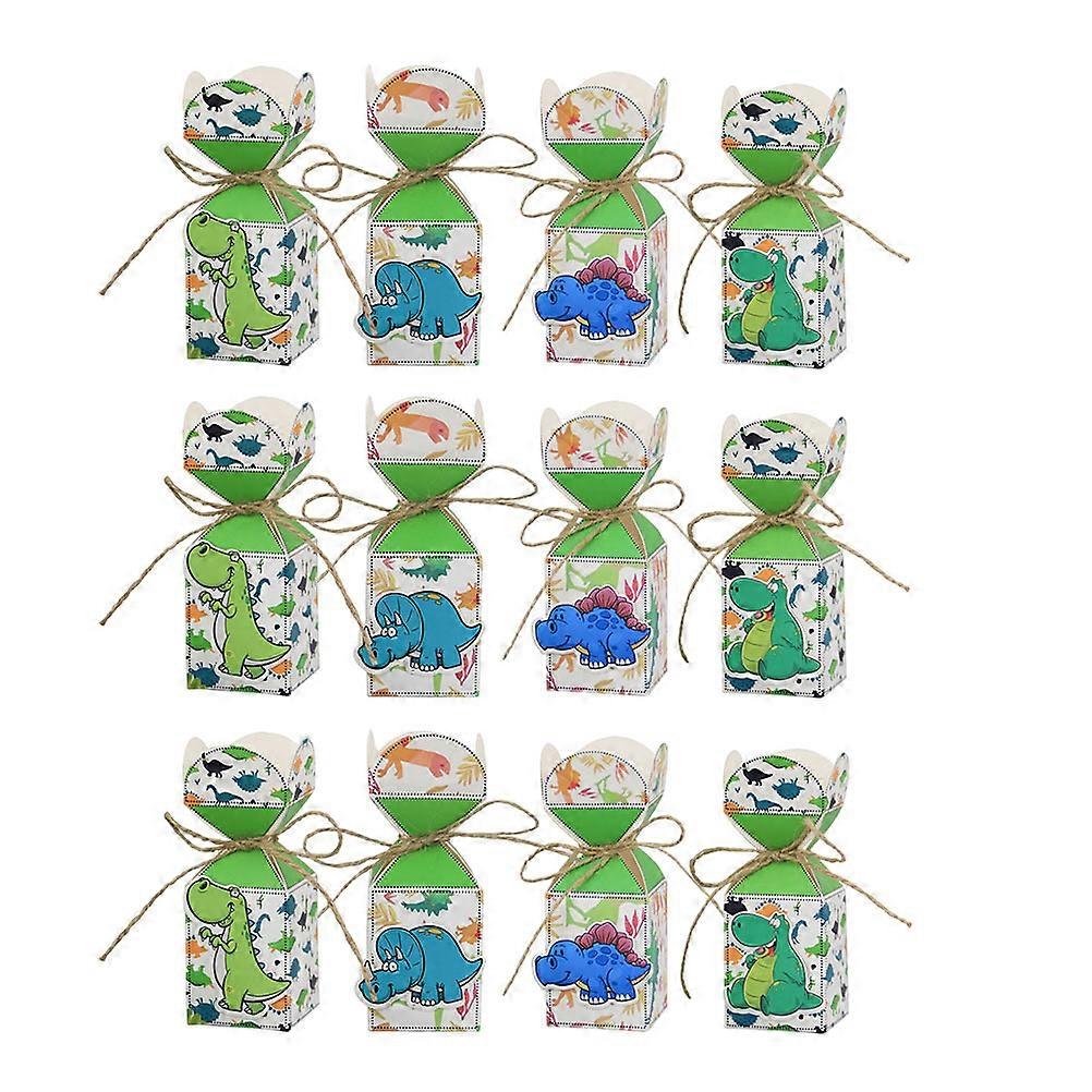 Dinosaur Birthday Party Candy Box Three-Dimensional Dinosaur-Shaped present Packaging Light Green 13X5X5CM 12Pcs