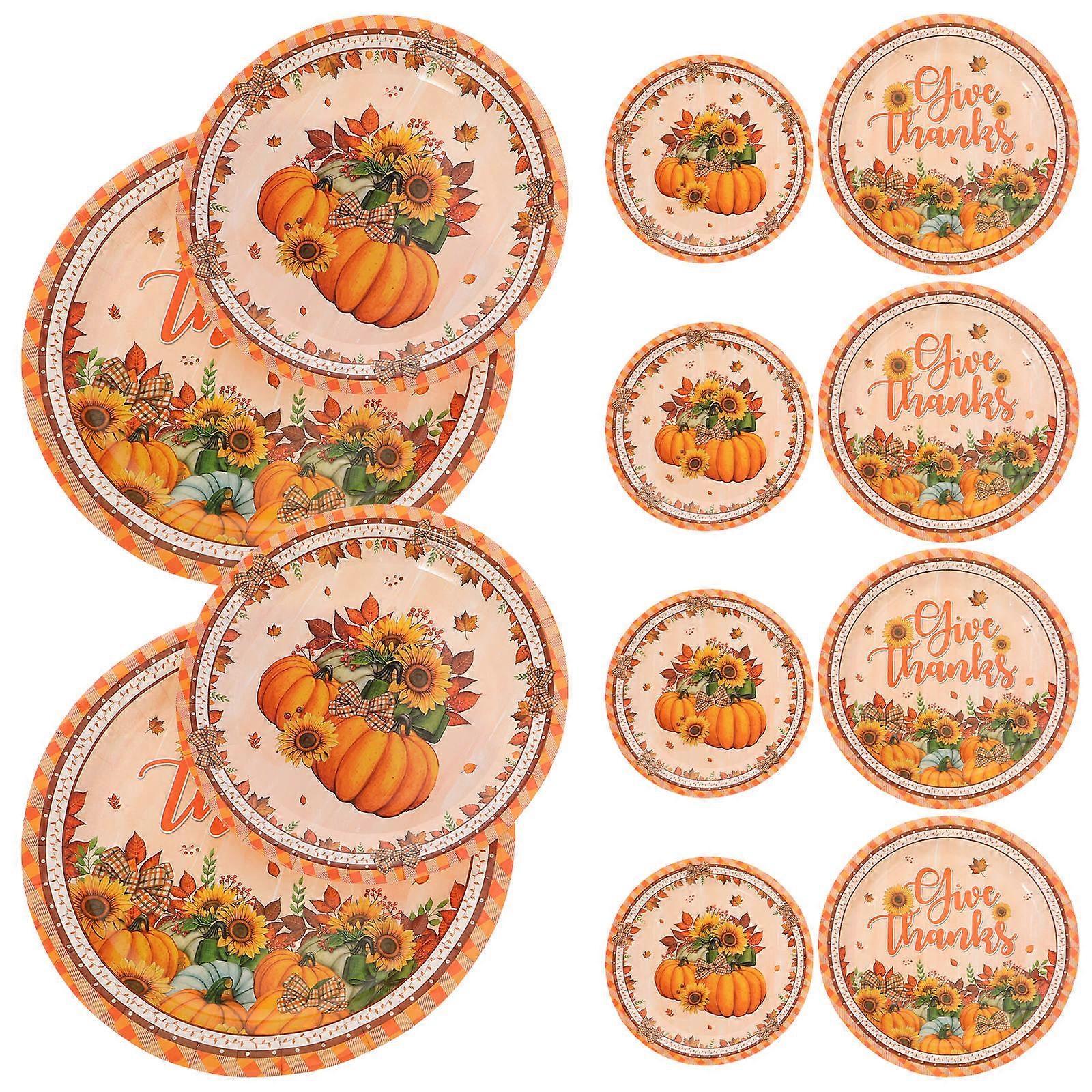 Thanksgiving Dessert Plates Sturdy Thanksgiving Plates Assorted Color Serving Reunions 48Pcs