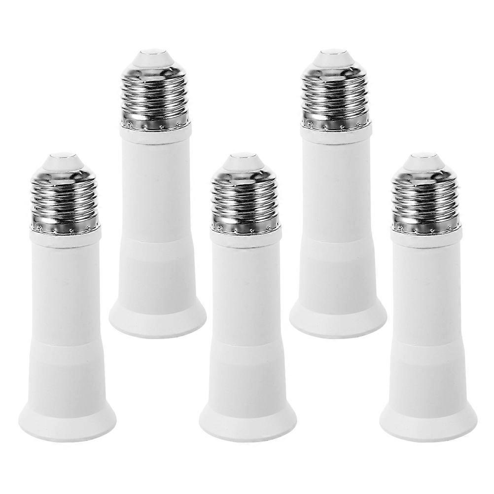 Lamp Bulbs Adapter Cylindrical Light Socket Extension For Shops Workshops 5Pcs