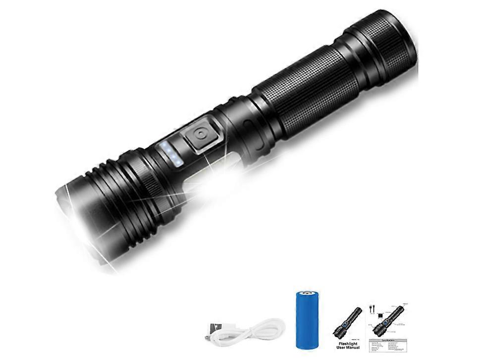 Flashlights, Upgraded High Lumen Flashlight, Super Bright Flashlight LED Powerful Flashlights, High Power Flashlight(Black)