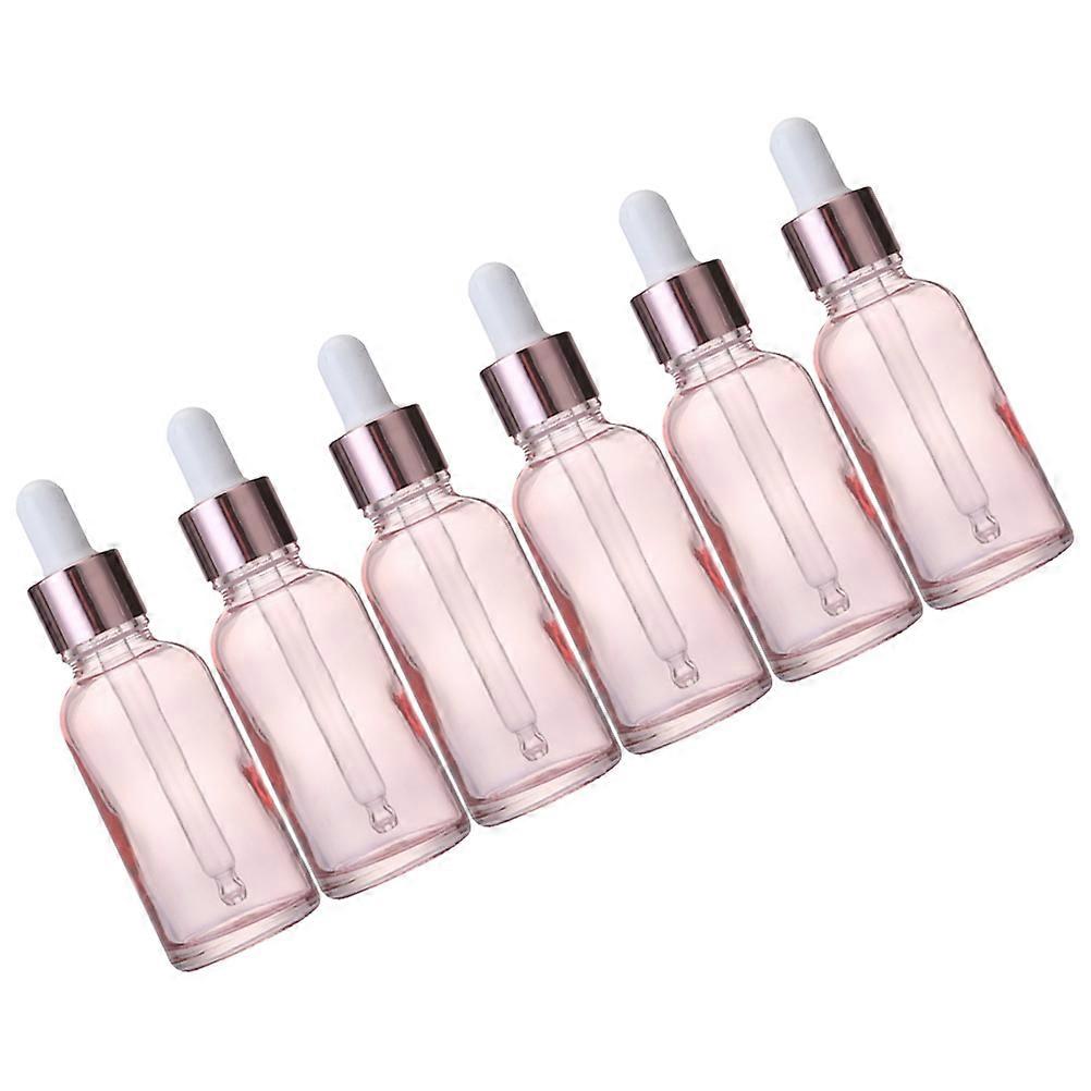 Leakproof Dropper Bottles Essential Oil Container Practical Design Women Pink 30ml Glass Dosage Control 6Pcs