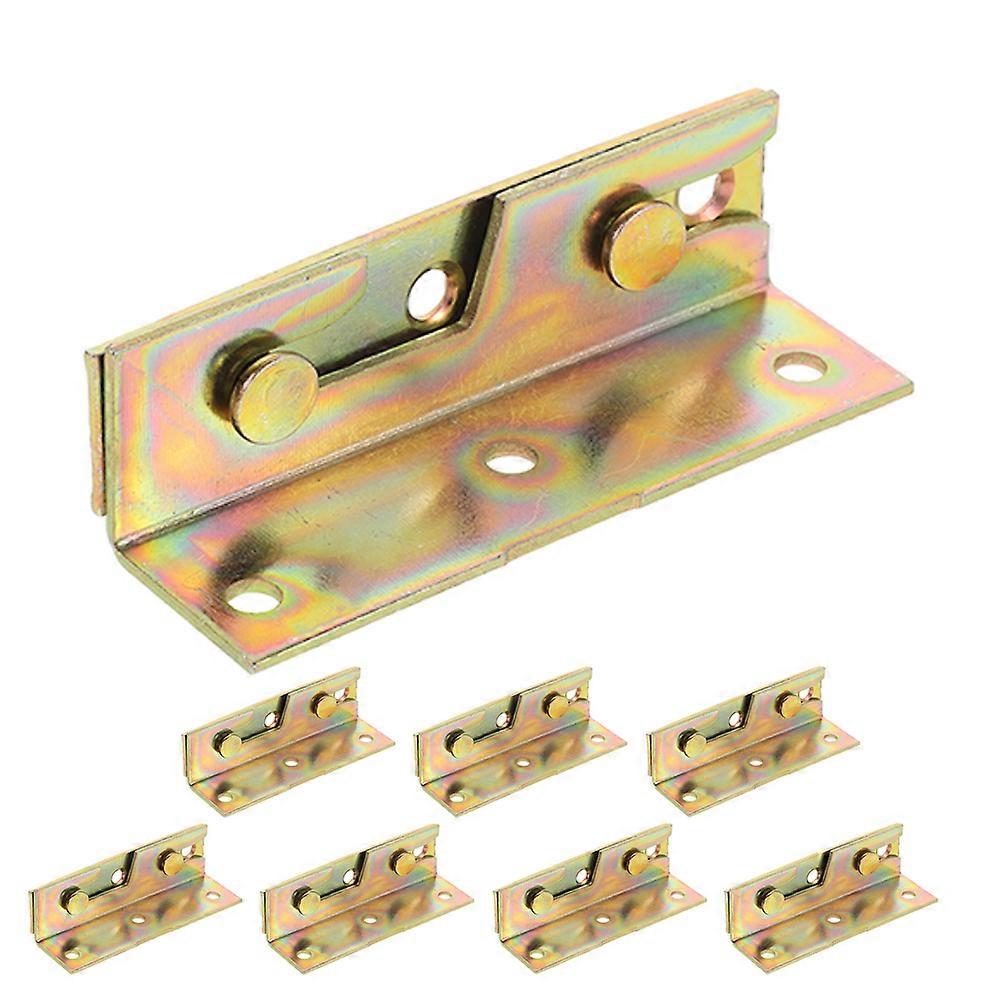 Heavy Duty Bed Rail Fitting Bracket Construction Bed Frame Stability 8Pcs