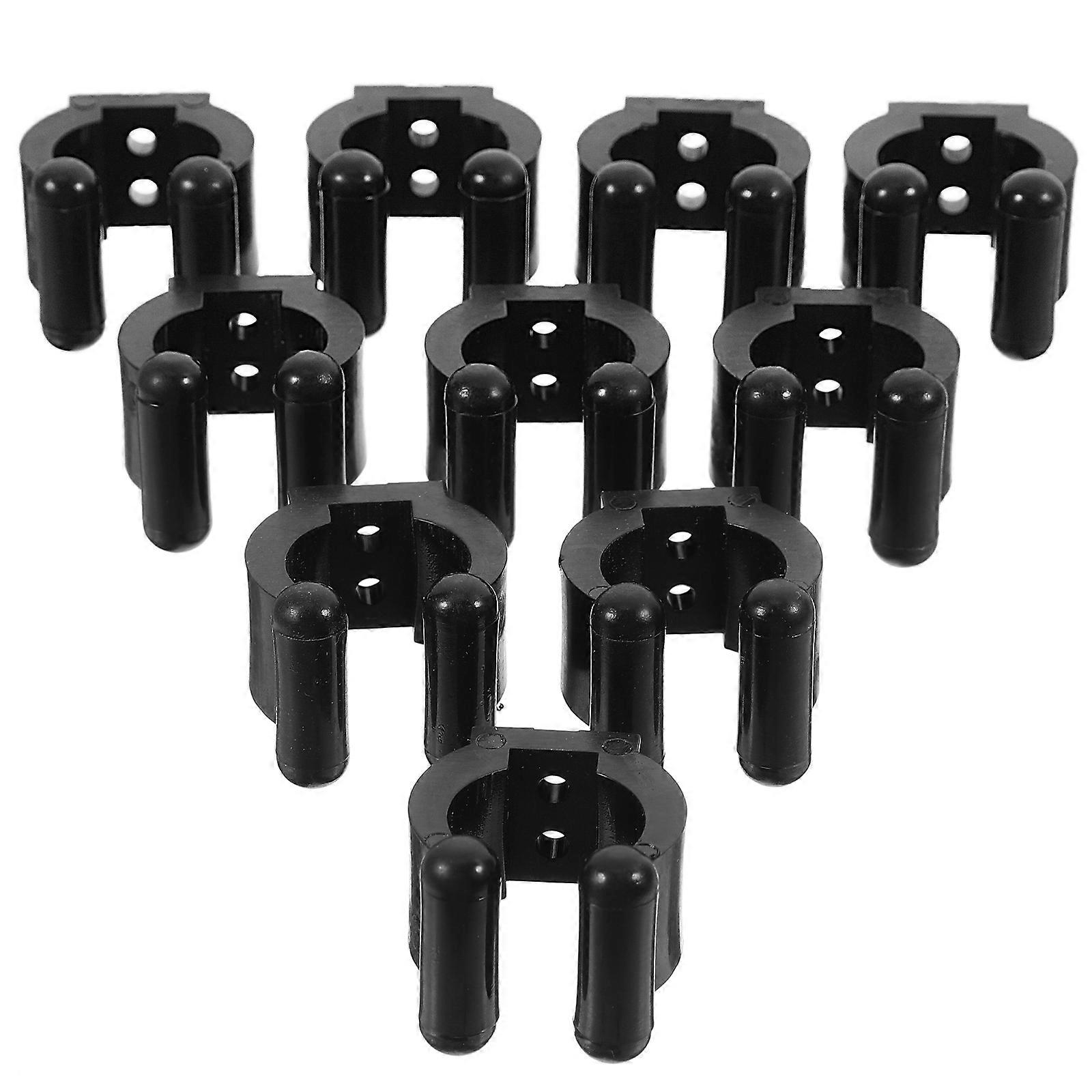 Fishing Rod Clips Wall Mounting Storage Pool Cue Holders Modern Rectangular Abs 10Pcs Clips For Home Use