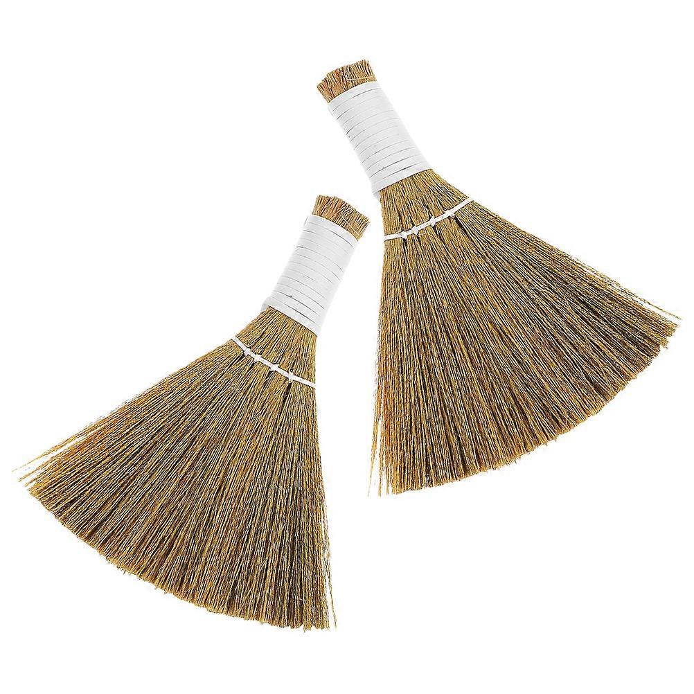 Mini Desk Broom Portable Sweeping Brush For Household Users Khaki 13.50X9.00X1.70CM 2Pcs