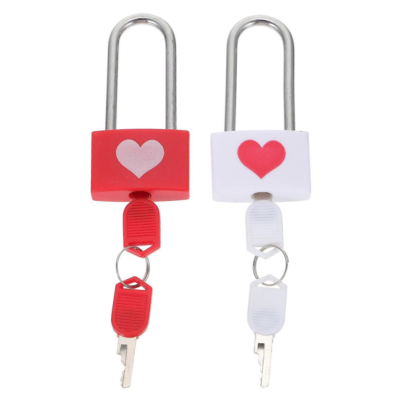 Small Metal Padlock Long Handle Drawer Crate Lock Anti-Rust Drawers 7.4x3.2cm 2Pcs