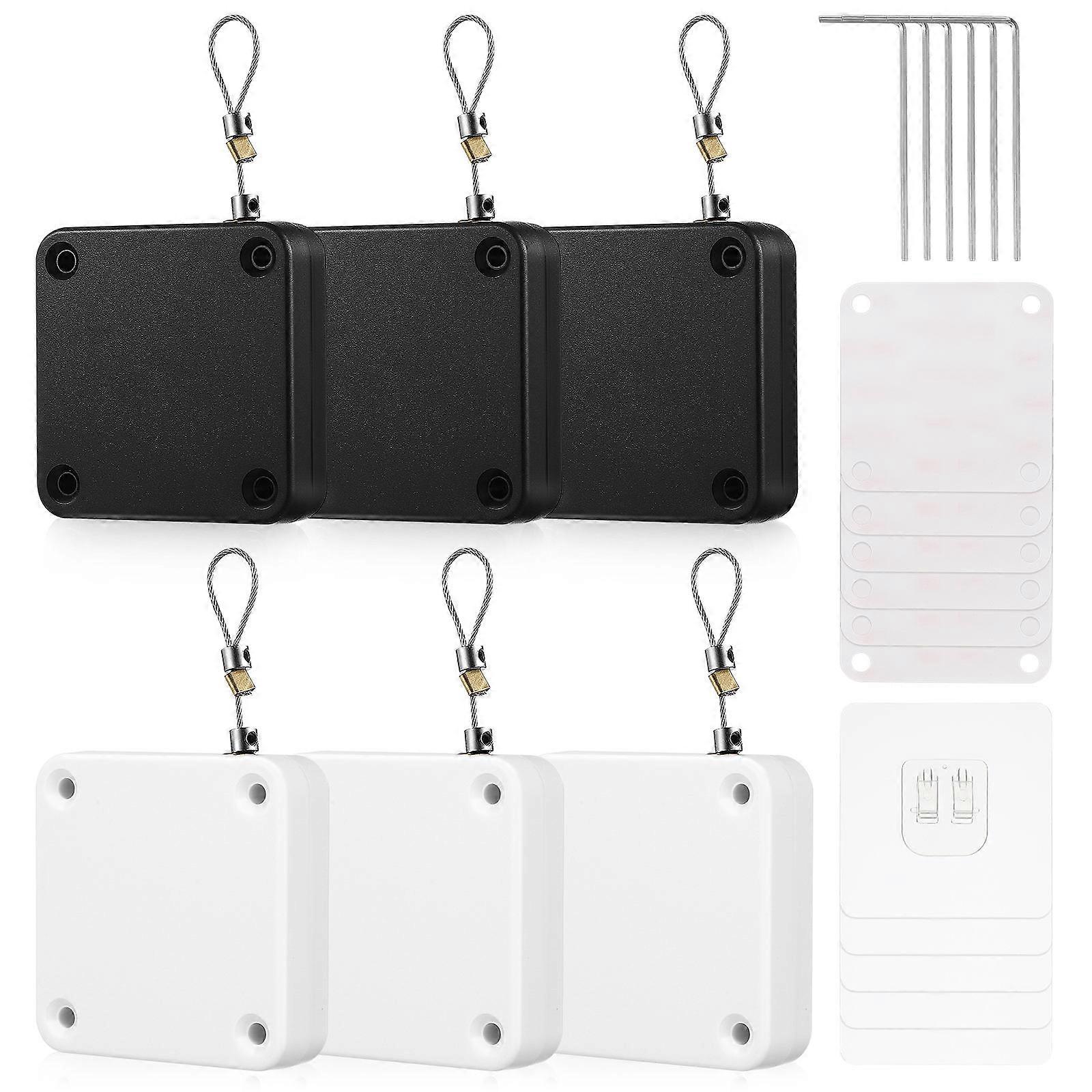Automatic Door Closers for Sliding Doors Protection Doors 6 Sets No Drilling Durability Black