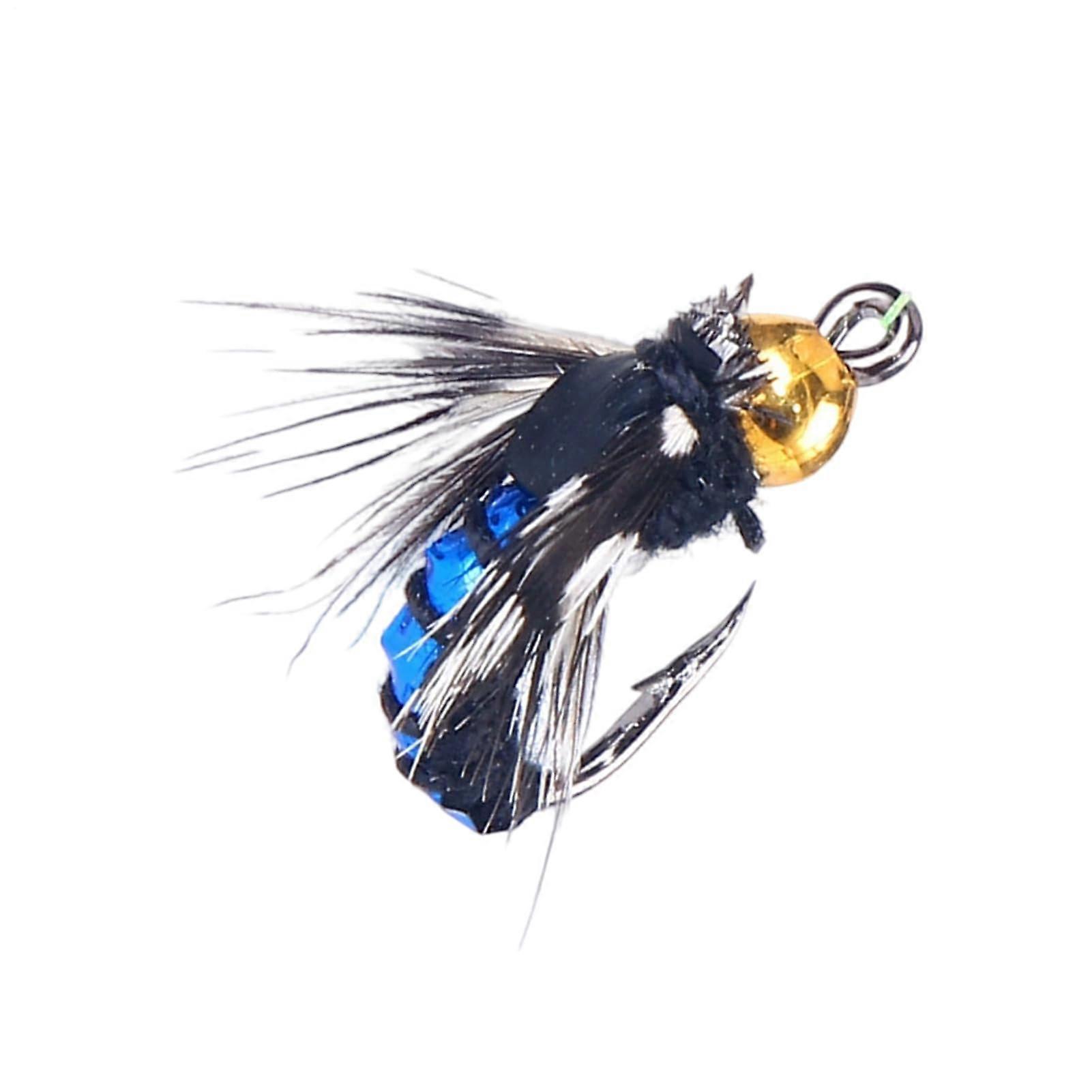 Hahnenschwanz Spinnköder | Fly Imitation Lures with Hooks for Freshwater Fishing in Rivers, Streams, and Lakes, Blue
