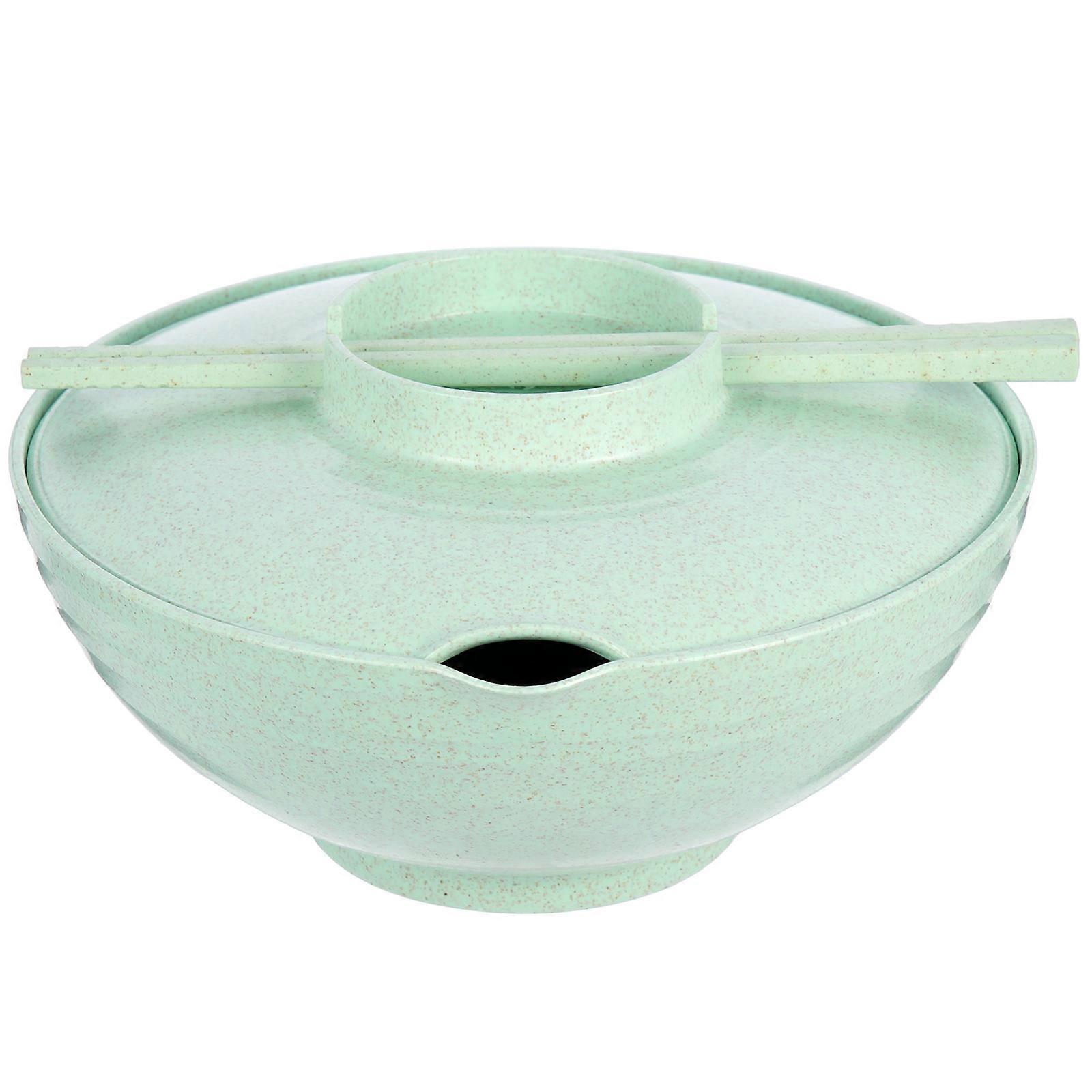 Ramen Noodles Bowl Set Microwave Safe Tableware for Home Use 18X18X7CM Green 1Set