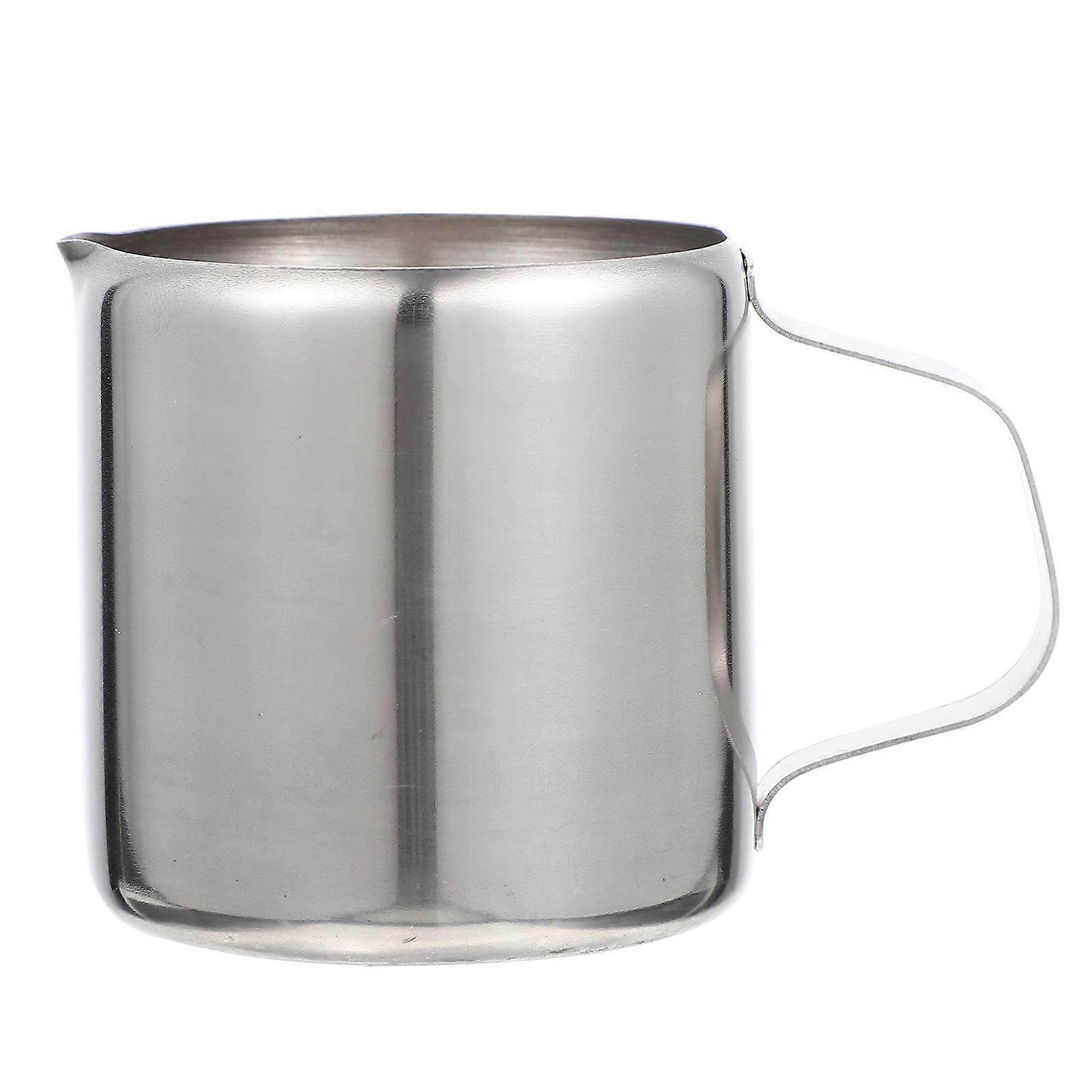 Metal Milk Frothing Jug Professional Milk Frothing Pitcher Home Use Silver 150ml Heat Resistance 1Pcs