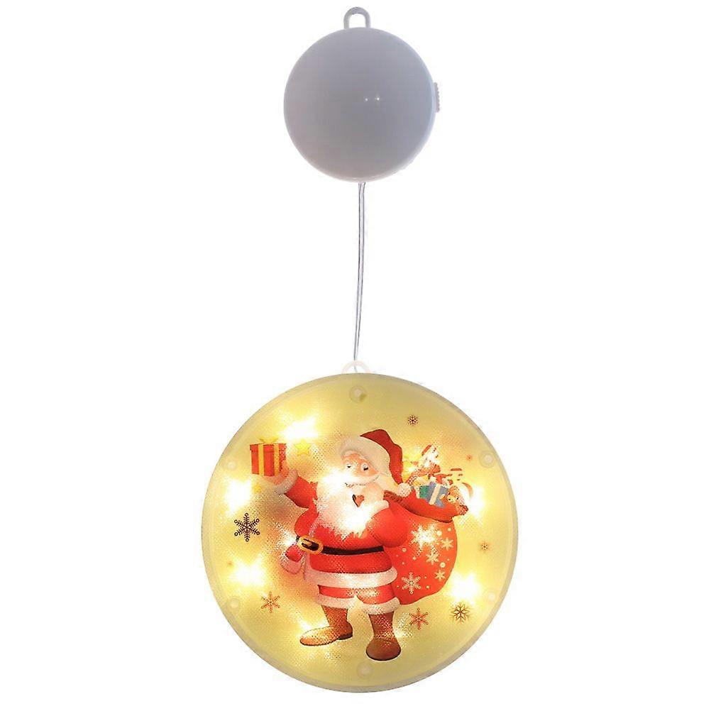 1pc Suction Cup Lamp Christmas Pattern Light Courtyard Showcase Flashing Light