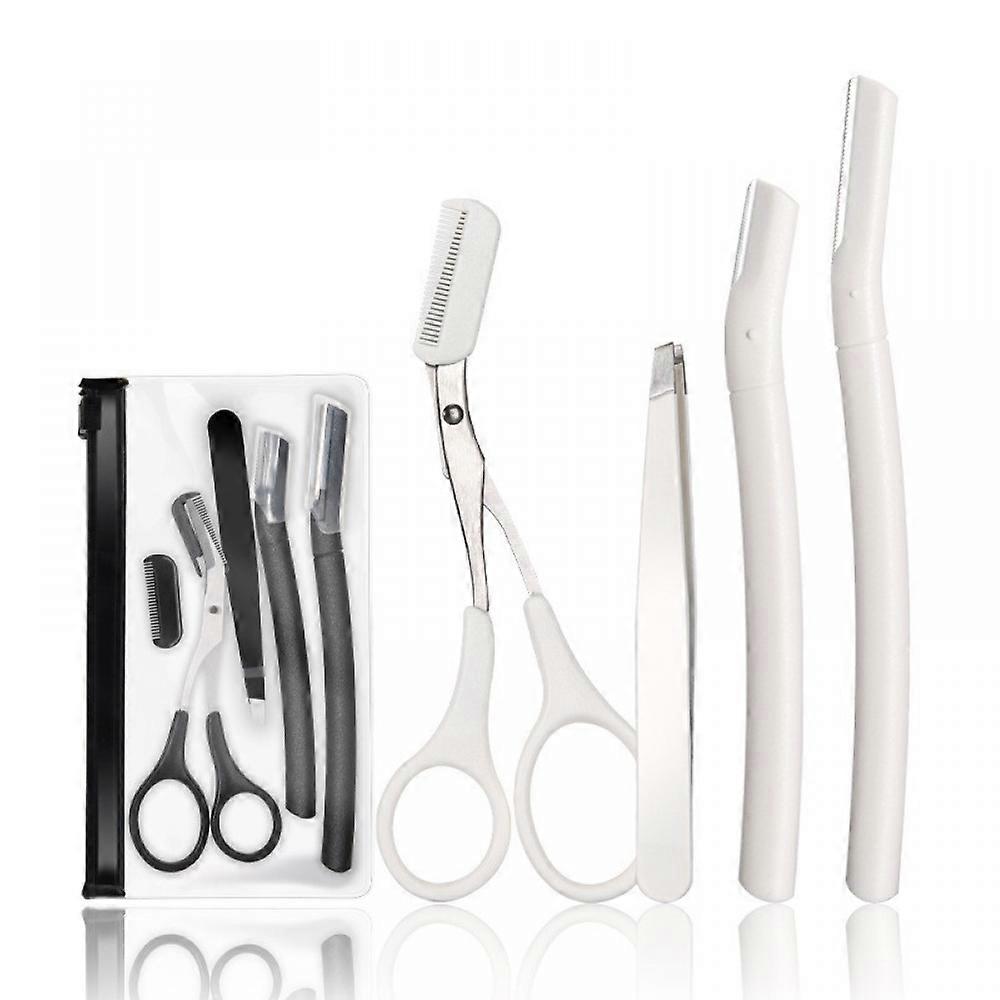 4 in 1 Eyebrow Kit, Set for Women and Men, including Brow Razors Trimmer, Eyebrow Scissors, Slanted Tweezers