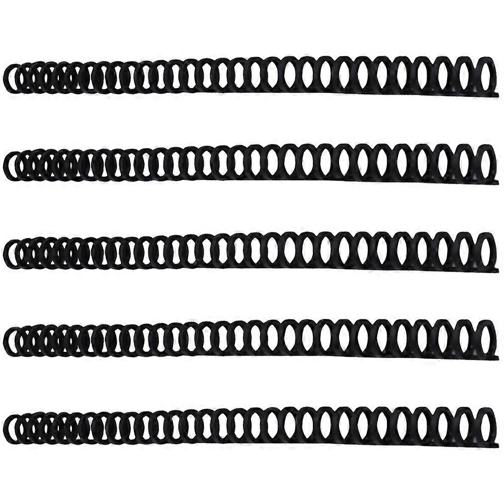 Loose Leaf Binder Hinge Bookbinding Supplies Cuttable Rectangular 30x8x1.6cm Black Binding 5Pcs